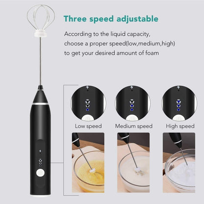 Rechargeable 2-in-1 Coffee & Egg Beater | 3-Speed Electric Frother & Mixer